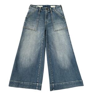 Pilcro and the Letterpress Women Size 27 Vintage Wide Leg Crop Jeans Denim